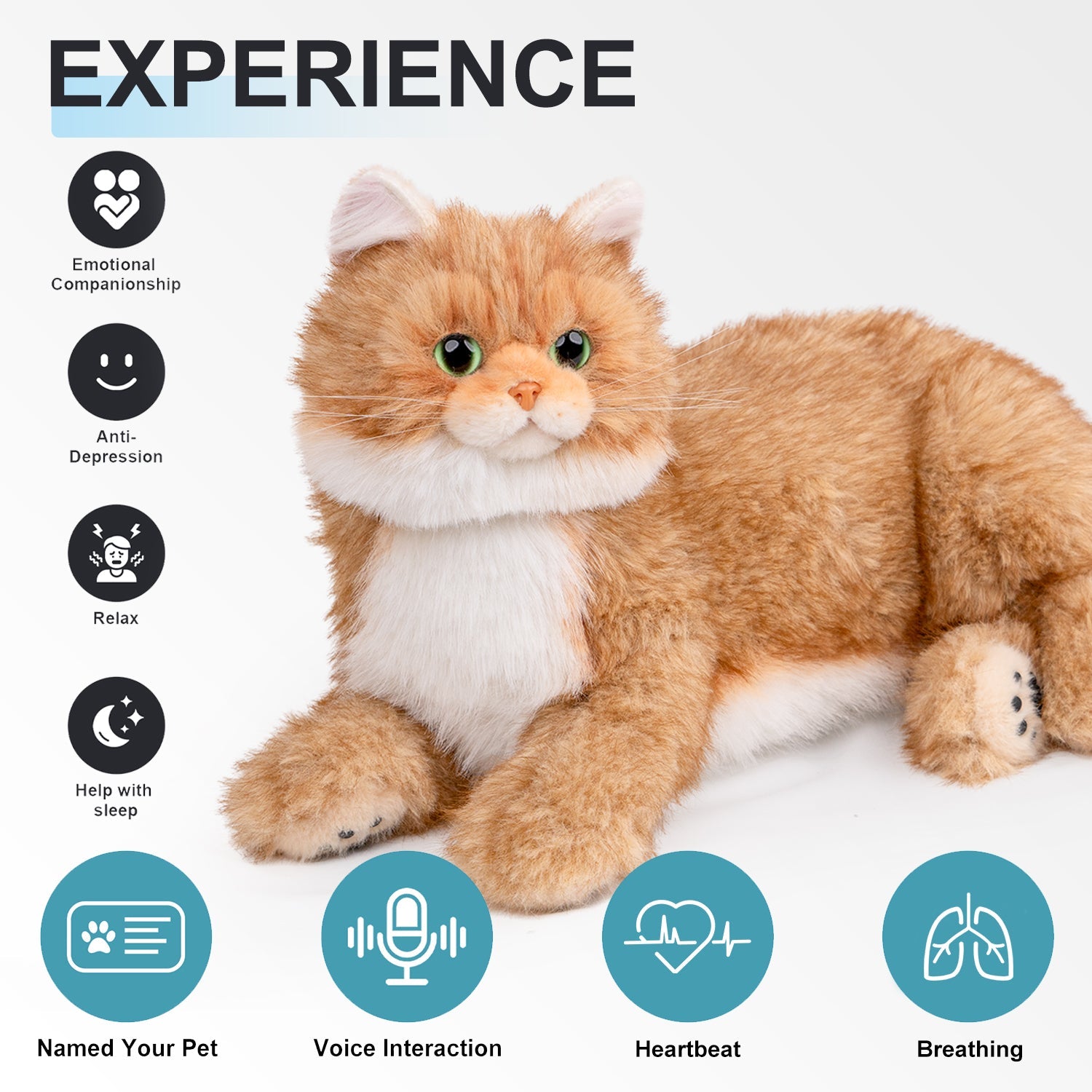 Percy Robot Cat - Interactive Emotional Support Pet Weighted