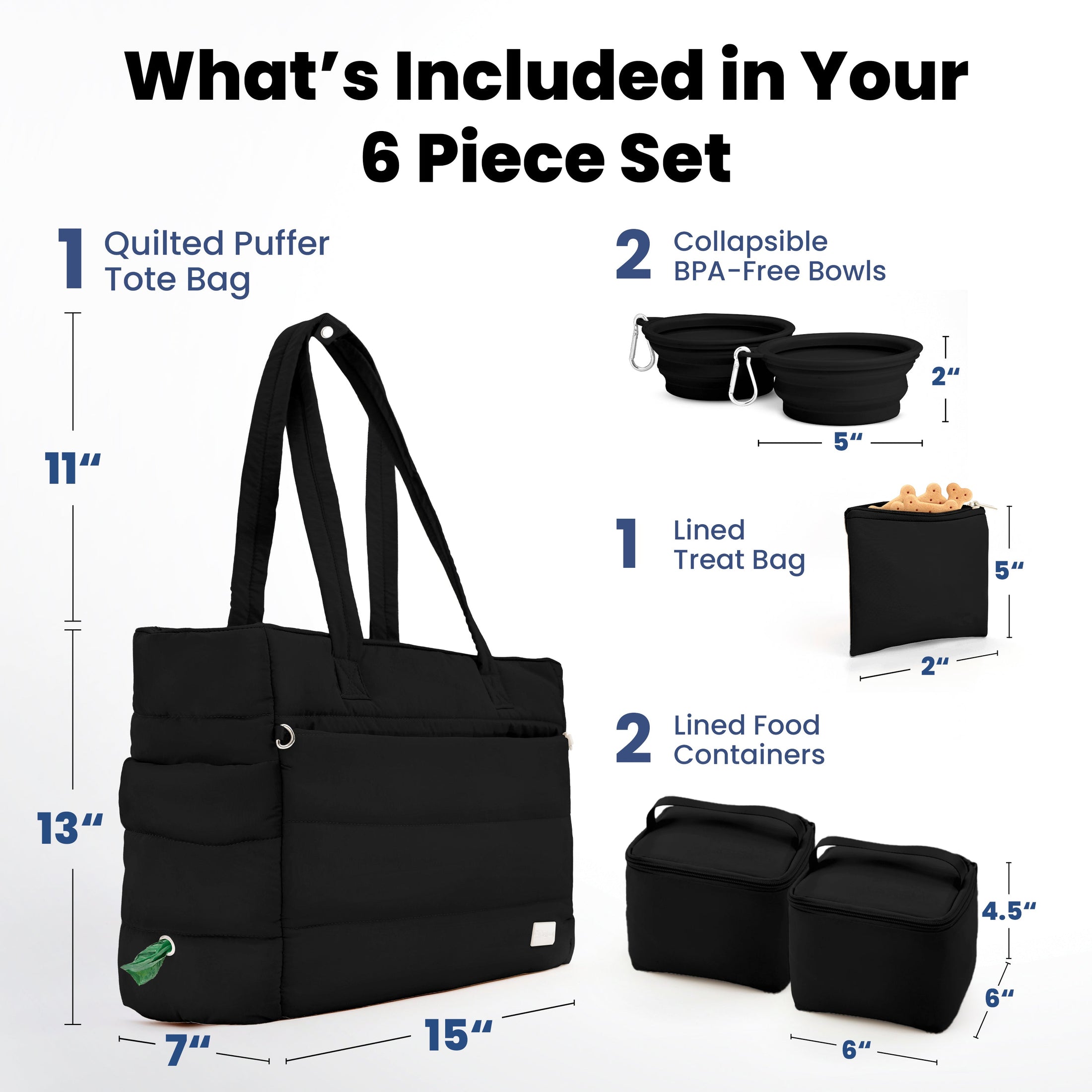 Puffer Dog Travel Bag for Dog Moms